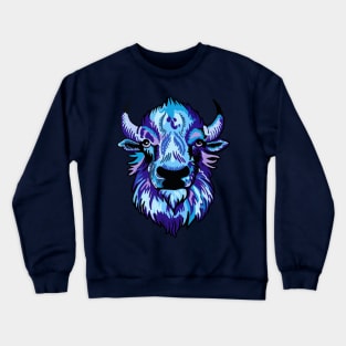 Mindful Vivid Buffalo in Purple & Light Blue Crewneck Sweatshirt